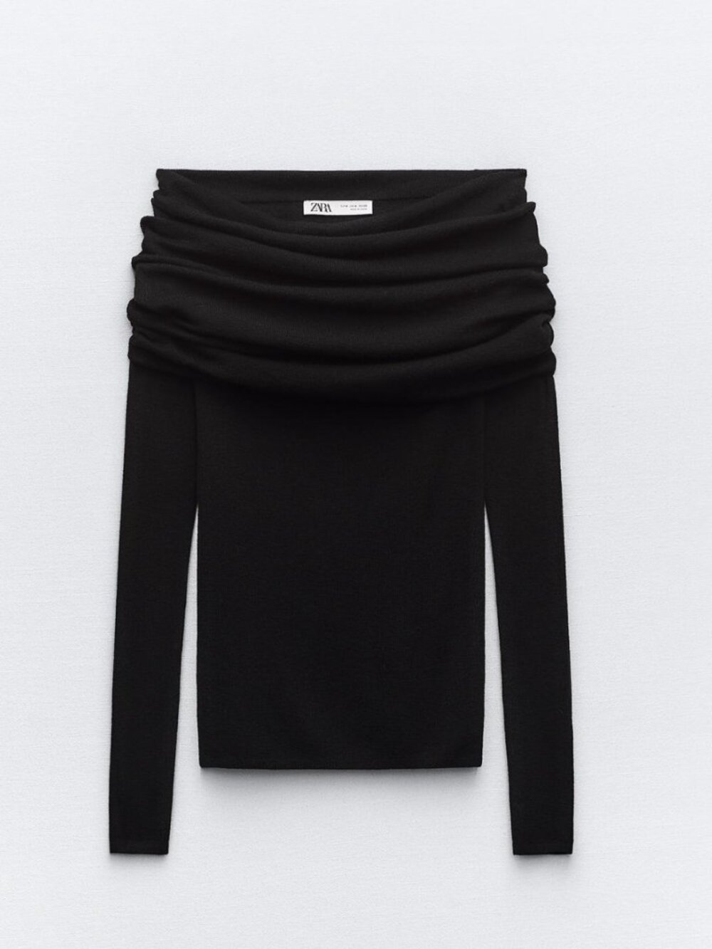 Zara OFF-THE-SHOULDER KNIT TOP